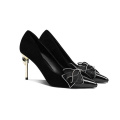 2019 High Heel Stiletto Women's Pumps  Black Suede Leather x19-c092C Ladies Women custom Butterfly Dress Shoes Heels For Lady